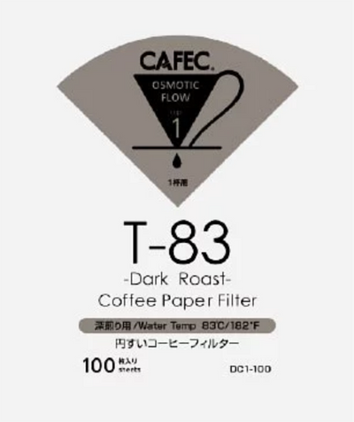 CAFEC 三洋 - 錐形深焙 T-83 專用咖啡濾紙 (1杯｜100張)